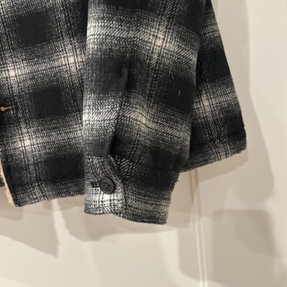 AllSaints Lewes Slim Fit Check Fleece Lined Shirt Jacket Men's medium - Picture 5 of 5